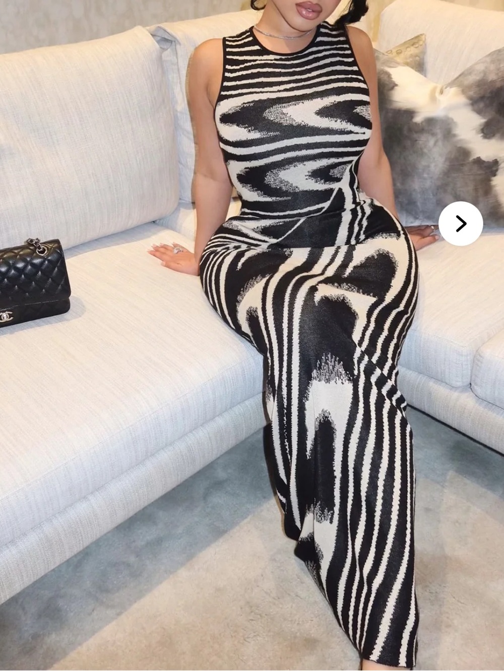 Black/White Knit Dress